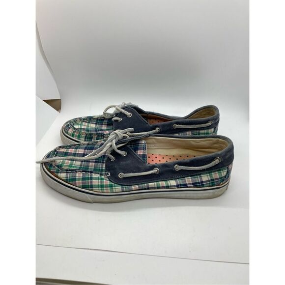 Sperry Top-Sider Authentic Original 2-Eye Blue & Plaid Boat Shoes Women's Size 9 - Picture 3 of 7